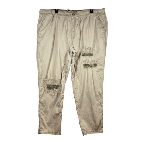 American Rag Drawstring Patchwork Khaki Straight Leg Pants, Size XXL - Picture 1 of 8